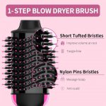 Dual Voltage Hair Dryer Brush with Negative Ion Anti-frizz Styler - Hot Air Volumizer for 110V-120V/220V-240V European and Travel Use