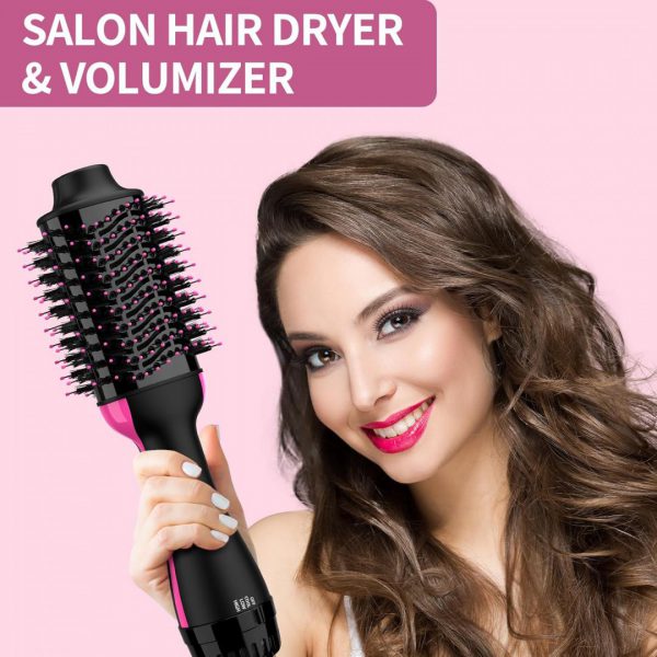 Hair Dryer Brush Blow Dryer Brush in One,  with Negative Ion Anti-frizz Ceramic Titanium Barrel Hot Air Brush Hair Straightener Brush